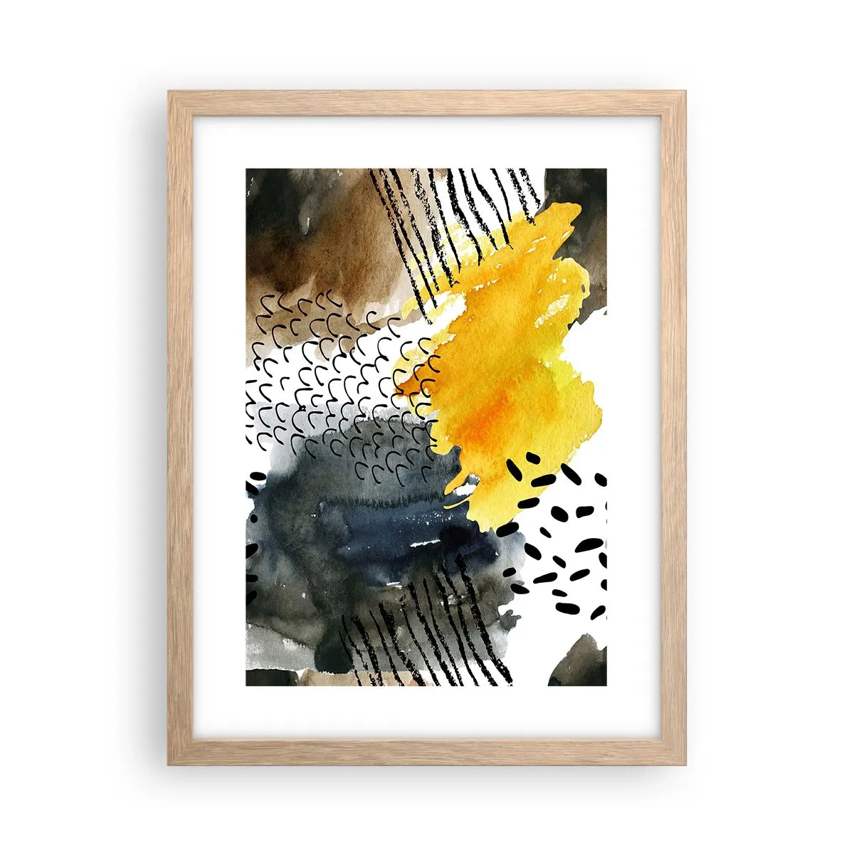 Poster in einem Rahmen aus heller Eiche - Ein Treffen der Elemente der Natur - 30x40 cm