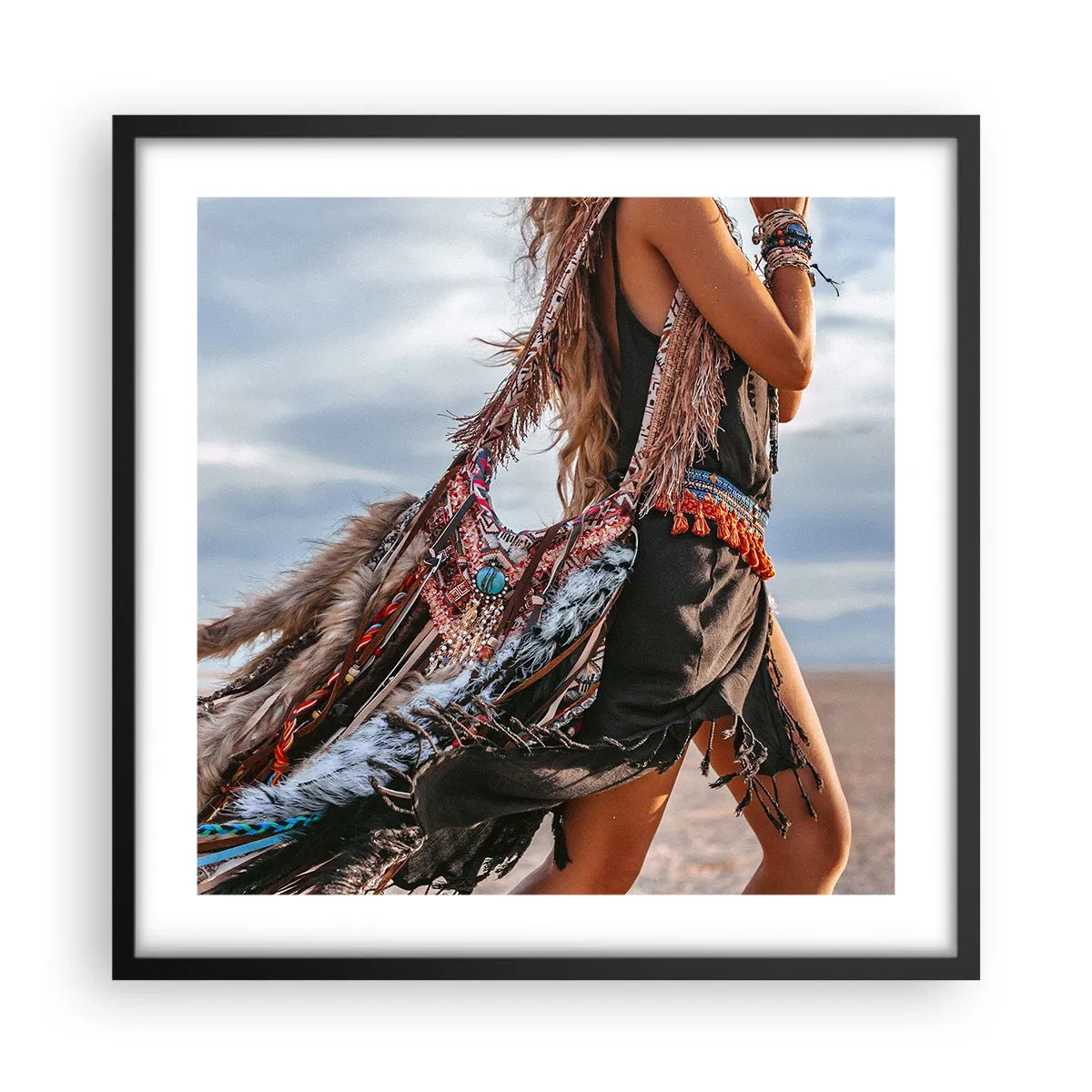 Poster in einem schwarzem Rahmen - Das Mädchen des Schamanen - 50x50 cm