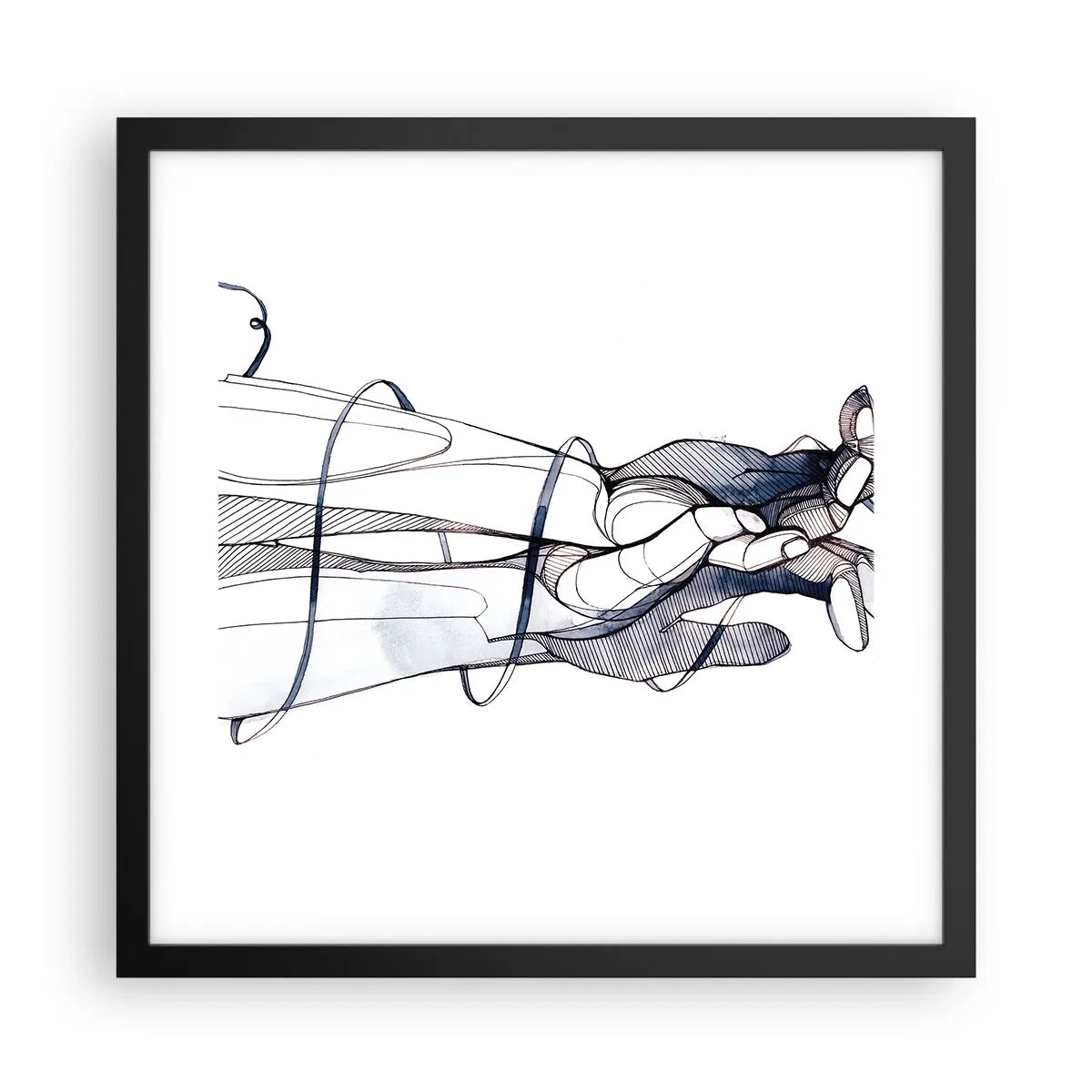 Poster in einem schwarzem Rahmen - Touch-Studie - 40x40 cm