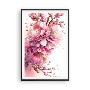 Poster in einem schwarzem Rahmen - Kirschblütenblüte - 61x91 cm