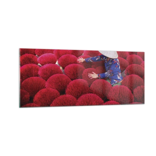 Glasbild - Bild auf glas - Im Reisfeld - 100x40 cm