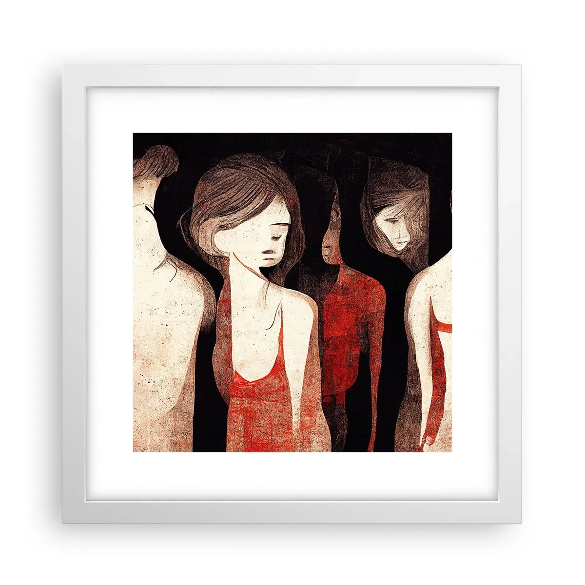 Poster in einem weißen Rahmen - Madonnen der Dunkelheit - 30x30 cm