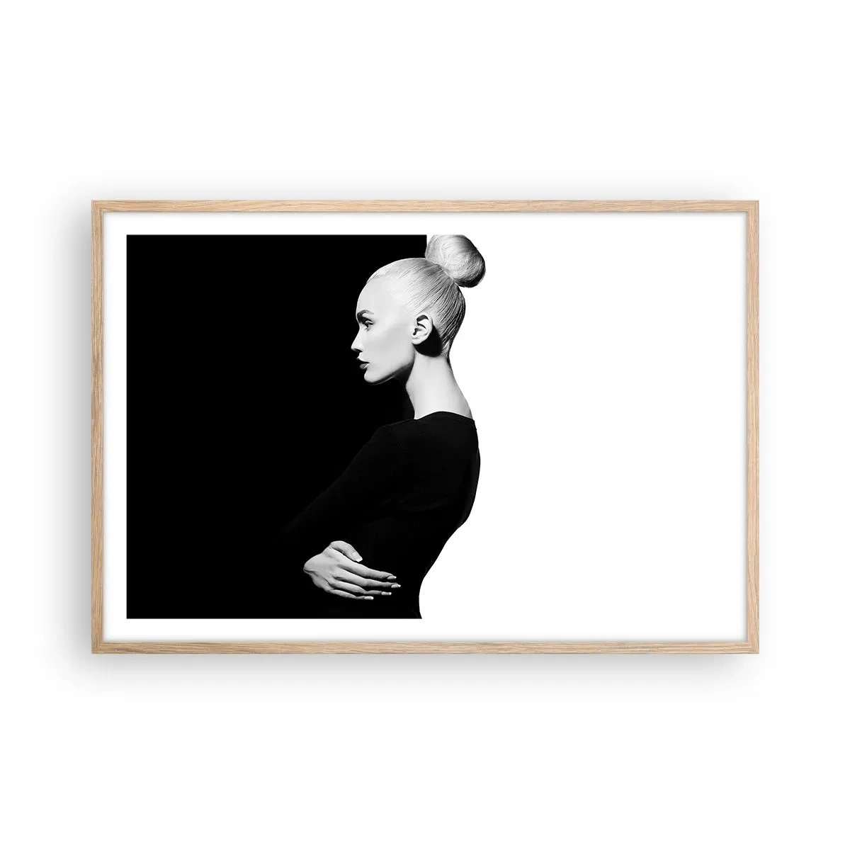 Poster in einem Rahmen aus heller Eiche - Einfach eine Frau - 91x61 cm