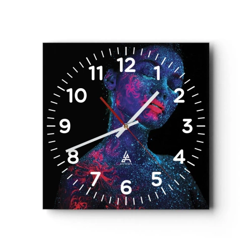 Wanduhr - Glasuhr - Im Sternenstaub - 30x30 cm