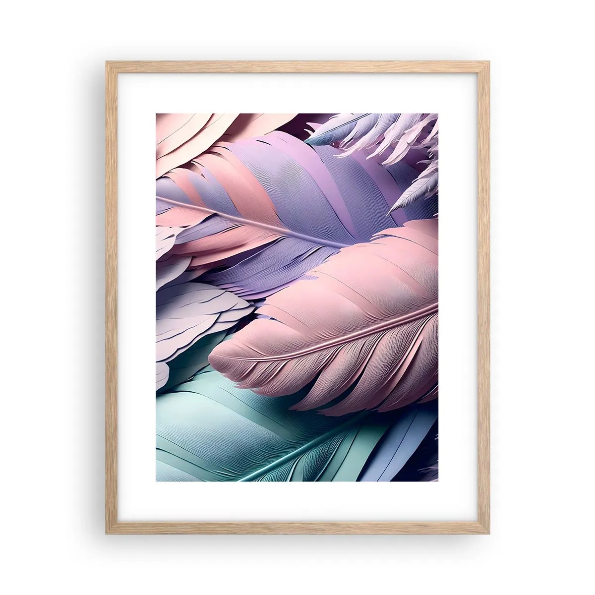 Poster in einem Rahmen aus heller Eiche - Vogel-Chic - 40x50 cm