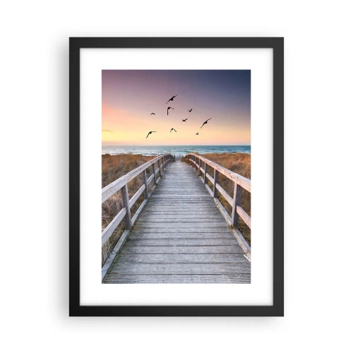 Poster in einem schwarzem Rahmen - Der Raum für Auffliegen - 30x40 cm