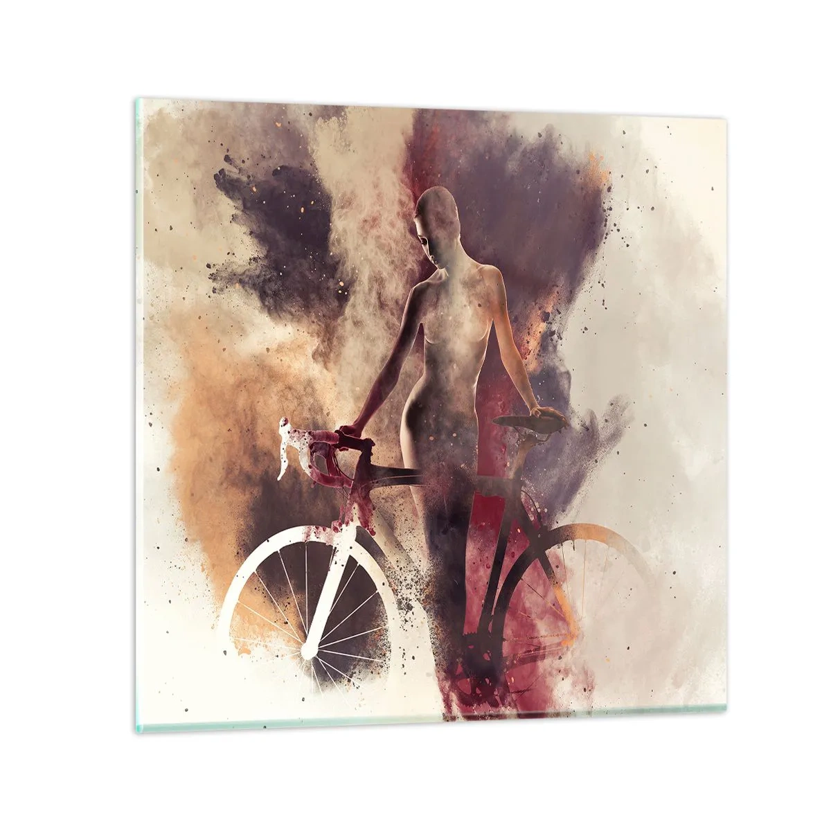 Glasbild - Bild auf glas - Eine Fahrradseele in Marmorformen - 50x50 cm
