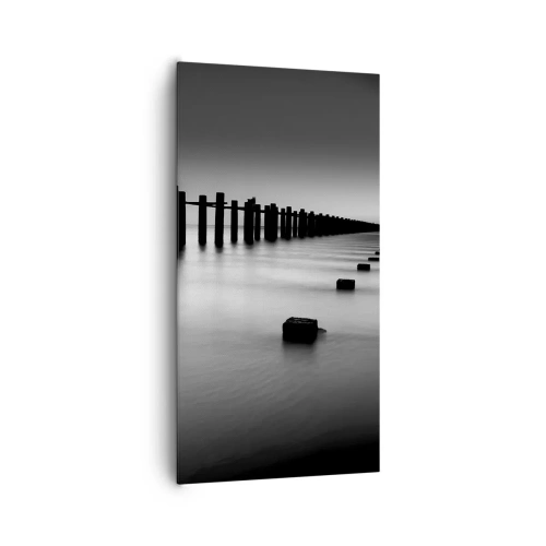 Bild auf Leinwand - Leinwandbild - Graue Distanz im Nebel - 65x120 cm
