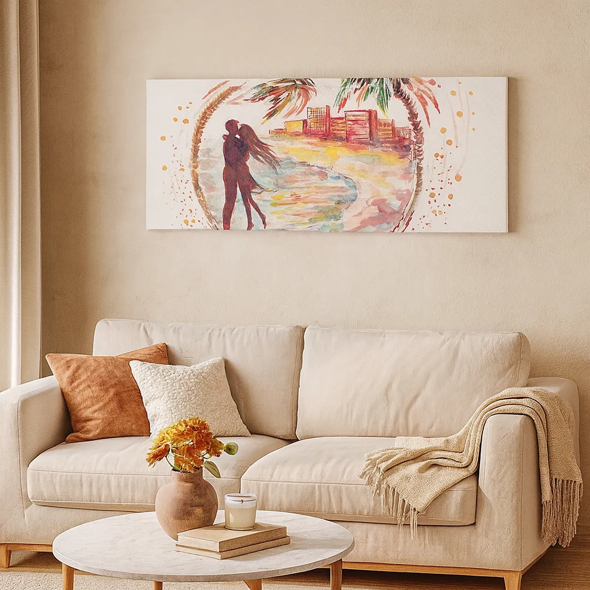 Bild auf Leinwand - Leinwandbild - Romantischer Urlaub - 30x30 cm