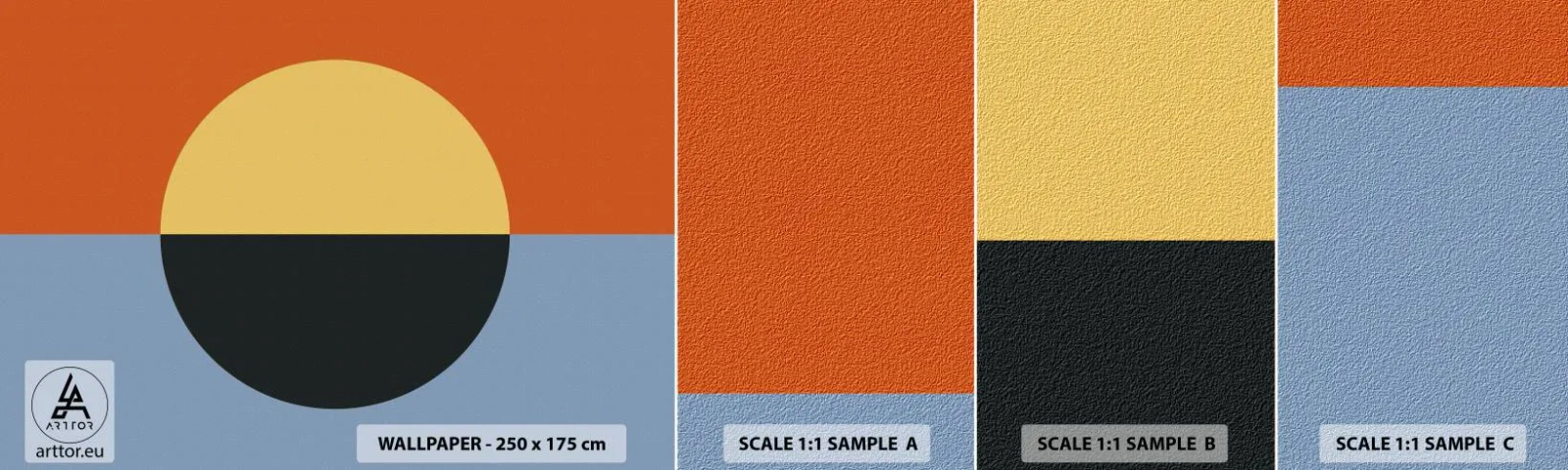 Fototapeten Muster Selbstklebend Deluxe Sticker - Eine Komposition aus Wärme und Kühle - Abstraktion, Stück, Grafik - 100x30 cm