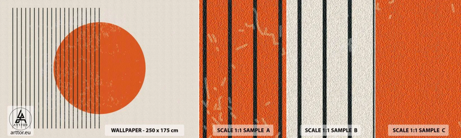 Fototapetenmuster Standard Eco - Immer die Sonne - Sonne, Minimalistisch, Linien - 100x30 cm