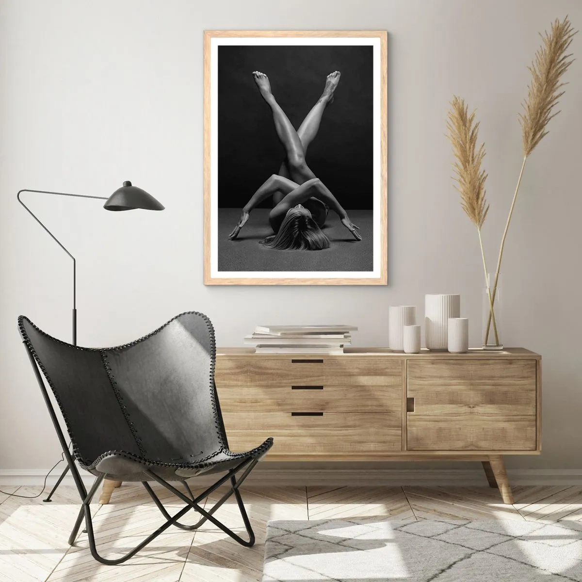 Poster in einem Rahmen aus heller Eiche - Die Geometrie der Nacktheit - 70x100 cm