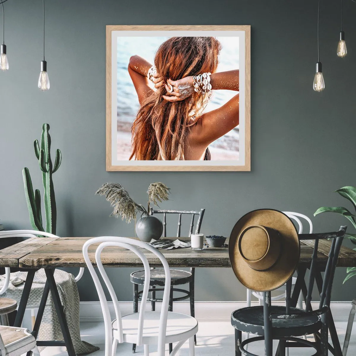 Poster in einem Rahmen aus heller Eiche - Eine Schwester von Wasser und Sonne - 30x30 cm