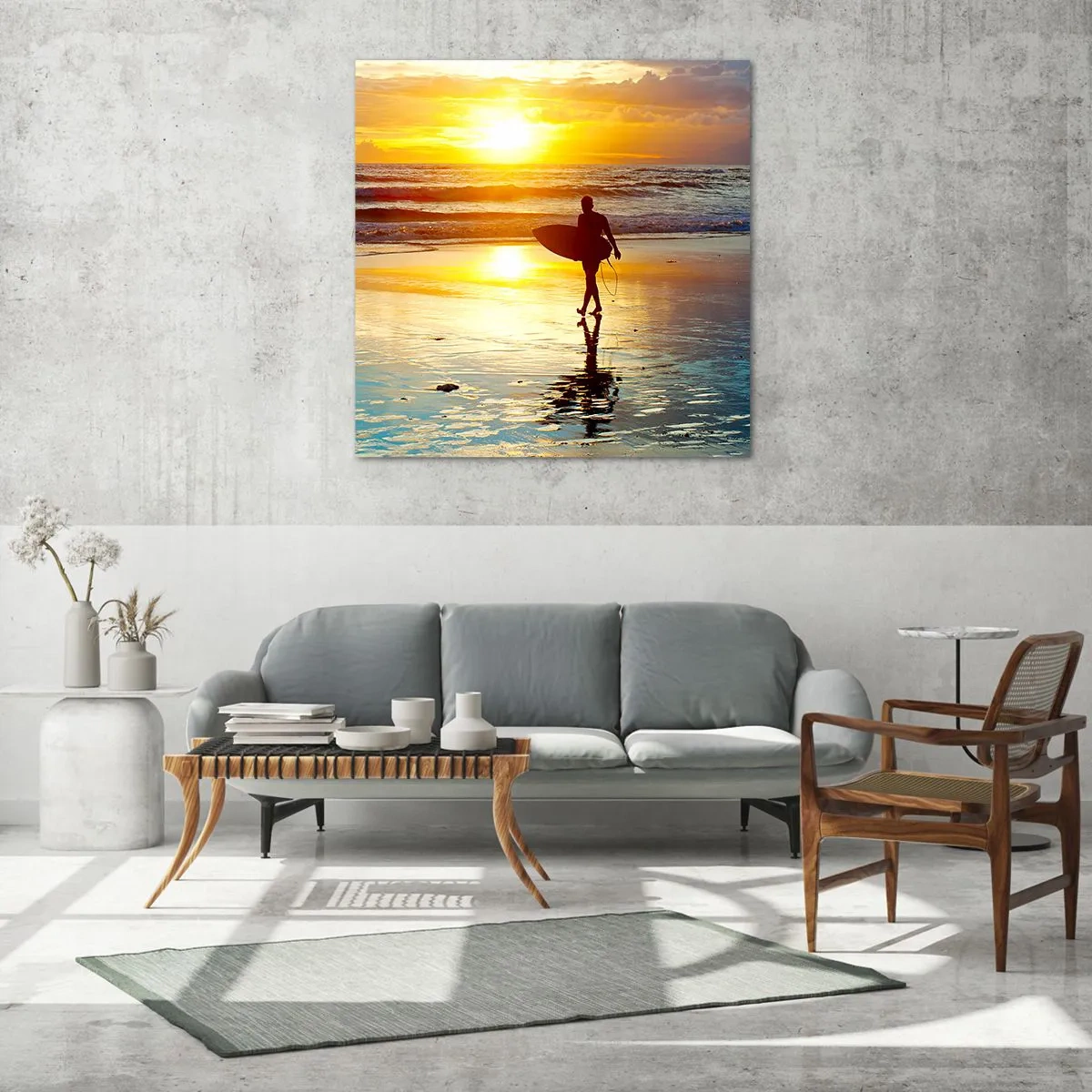 Glasbild - Bild auf glas - Die Rückkehr des Kriegers - 30x30 cm