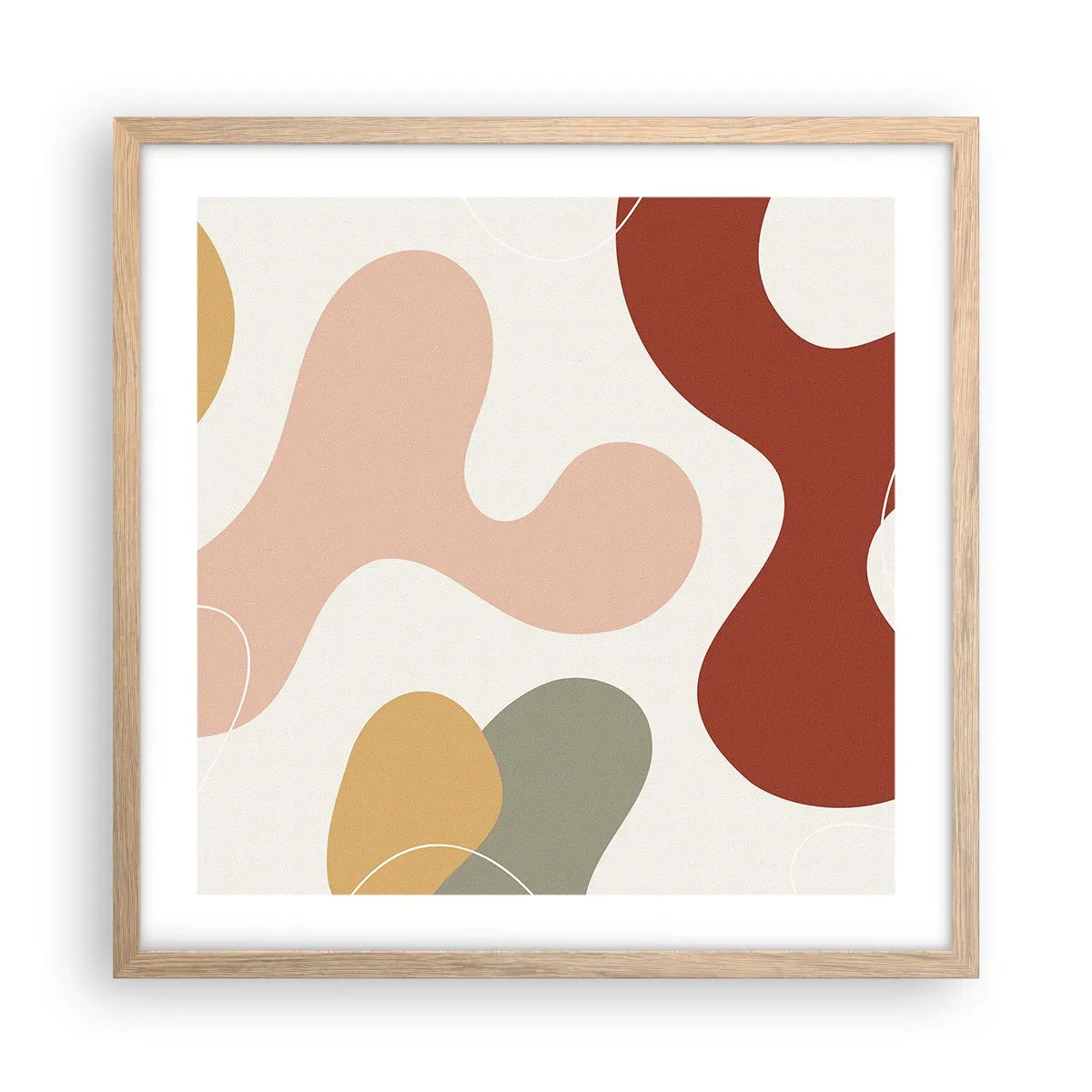 Poster in einem Rahmen aus heller Eiche - Kringel oder Schnörkel? - 50x50 cm