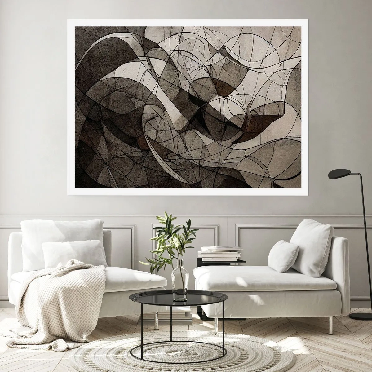 Poster - Abstraktes Muster in Braun- und Erdtönen - 100x70cm - Zirkulation von Erdfarben - Moderne Wanddekoration für Wohnzimmer und Schlafzimmer ARTTOR