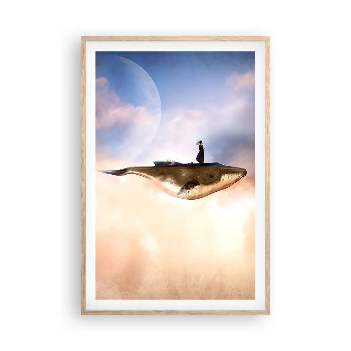 Poster in einem Rahmen aus heller Eiche - Eine echte Reise - 61x91 cm