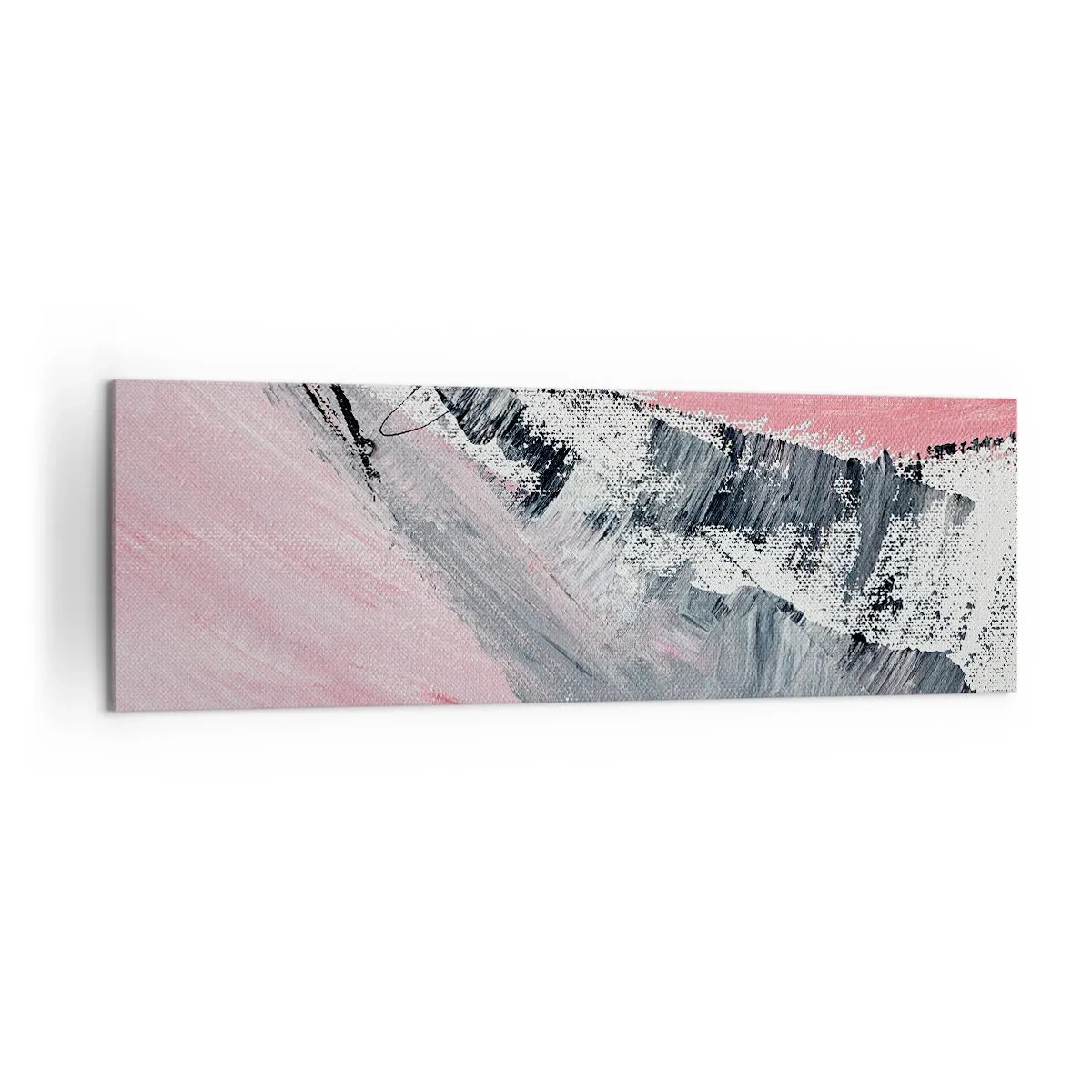 Bild auf Leinwand - Leinwandbild - Eine abstrakte Komposition in Rosa- und Grautönen. - 160x50cm - Passende Komposition - Moderne Wanddekoration für Wohnzimmer und Schlafzimmer ARTTOR