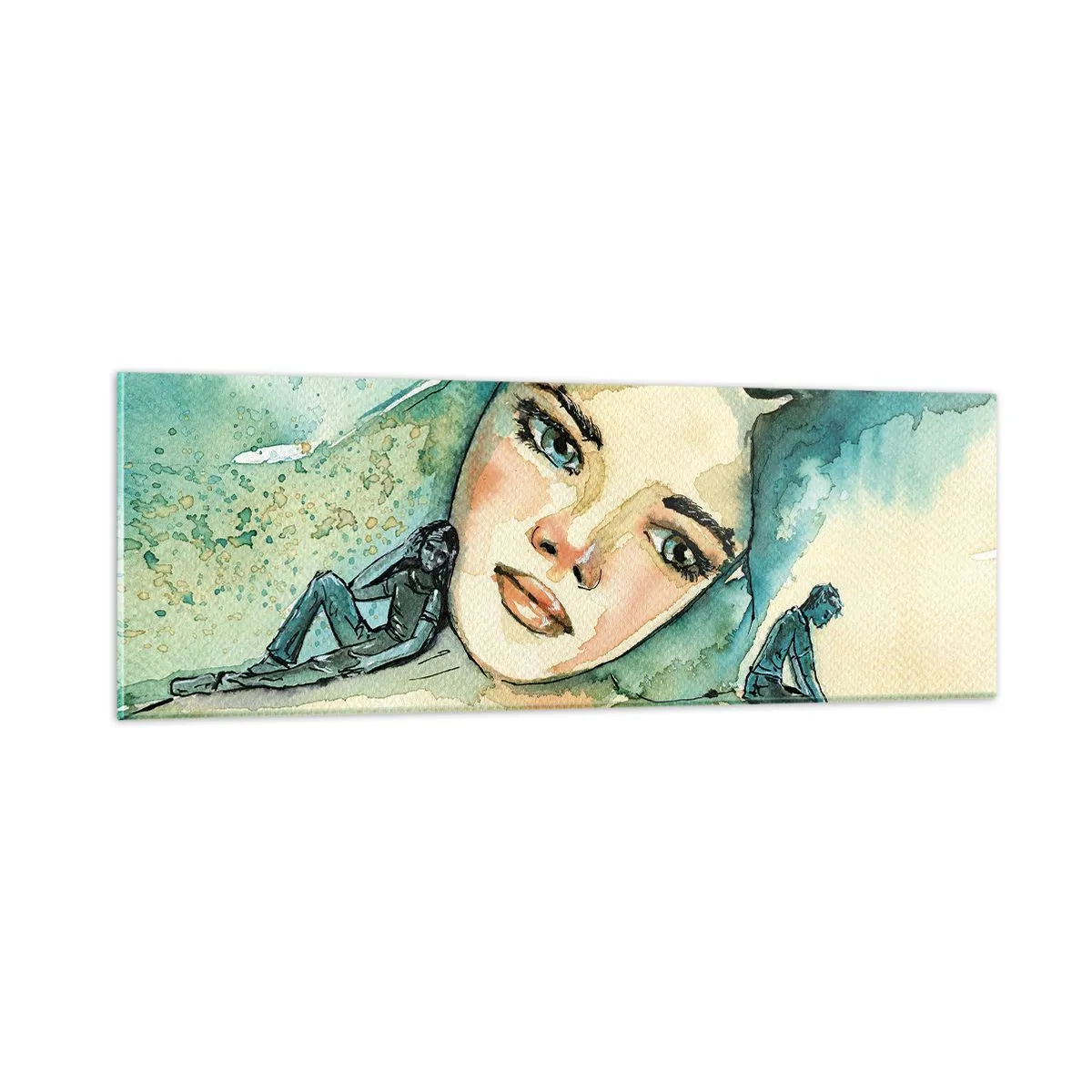 Glasbild - Bild auf glas - Bin ich blau? - 90x30 cm