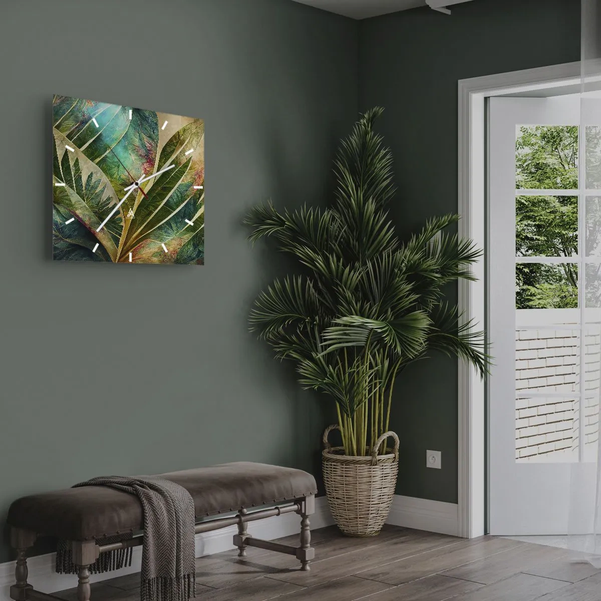 Wanduhr - Glasuhr - Farben der Tropen - 40x40 cm