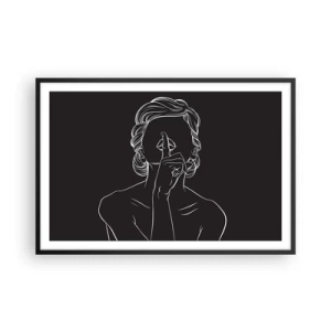 Poster in einem schwarzem Rahmen - Schönheit erblüht in der Stille - 91x61 cm