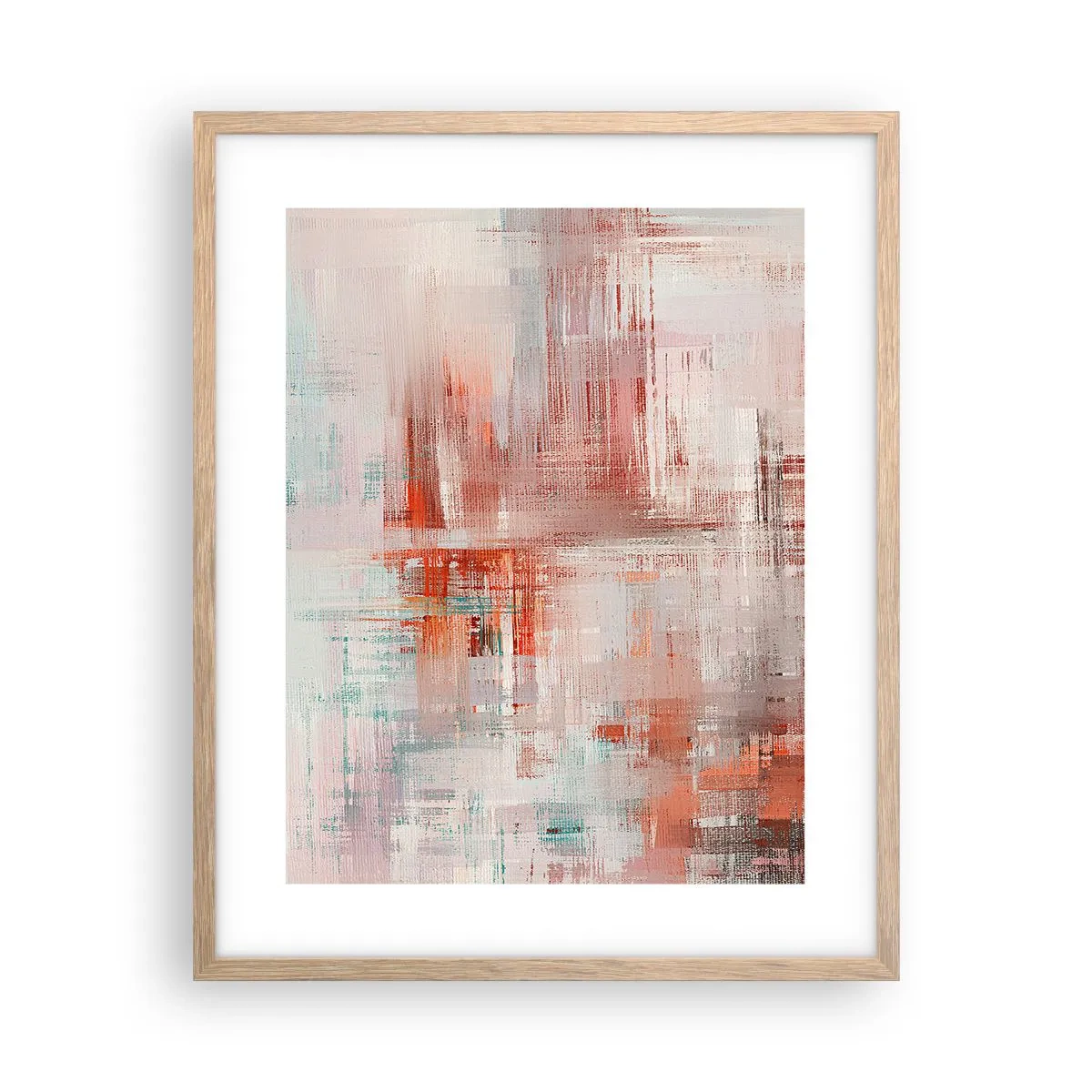 Poster in einem Rahmen aus heller Eiche - Dunstig. Aber rosa - 40x50 cm