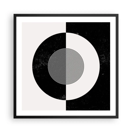 Poster in einem schwarzem Rahmen - Harmonie in Schwarz und Weiß - 60x60 cm