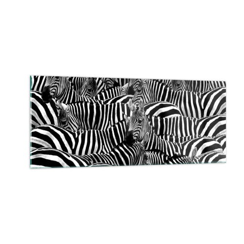 Glasbild - Bild auf glas - Gestreiftes Gruppenportrait - 100x40 cm