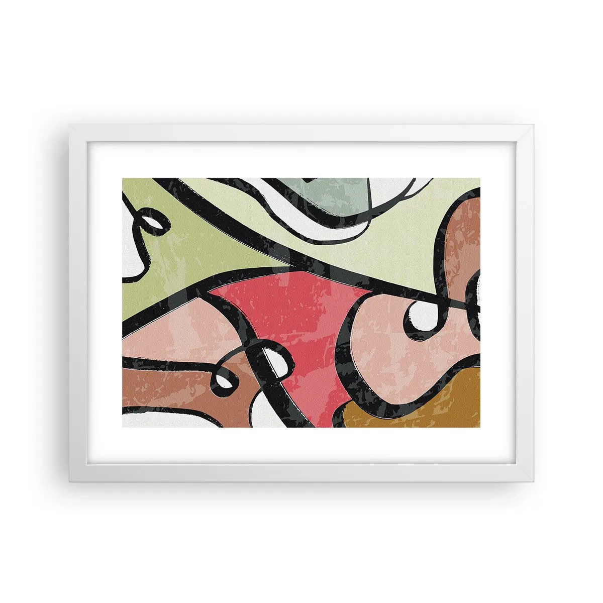 Poster in einem weißen Rahmen - Pirouetten unter Farben - 40x30 cm