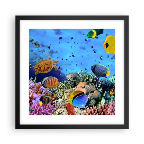 Poster in einem schwarzem Rahmen - Und was wissen wir über das Leben ... - 40x40 cm