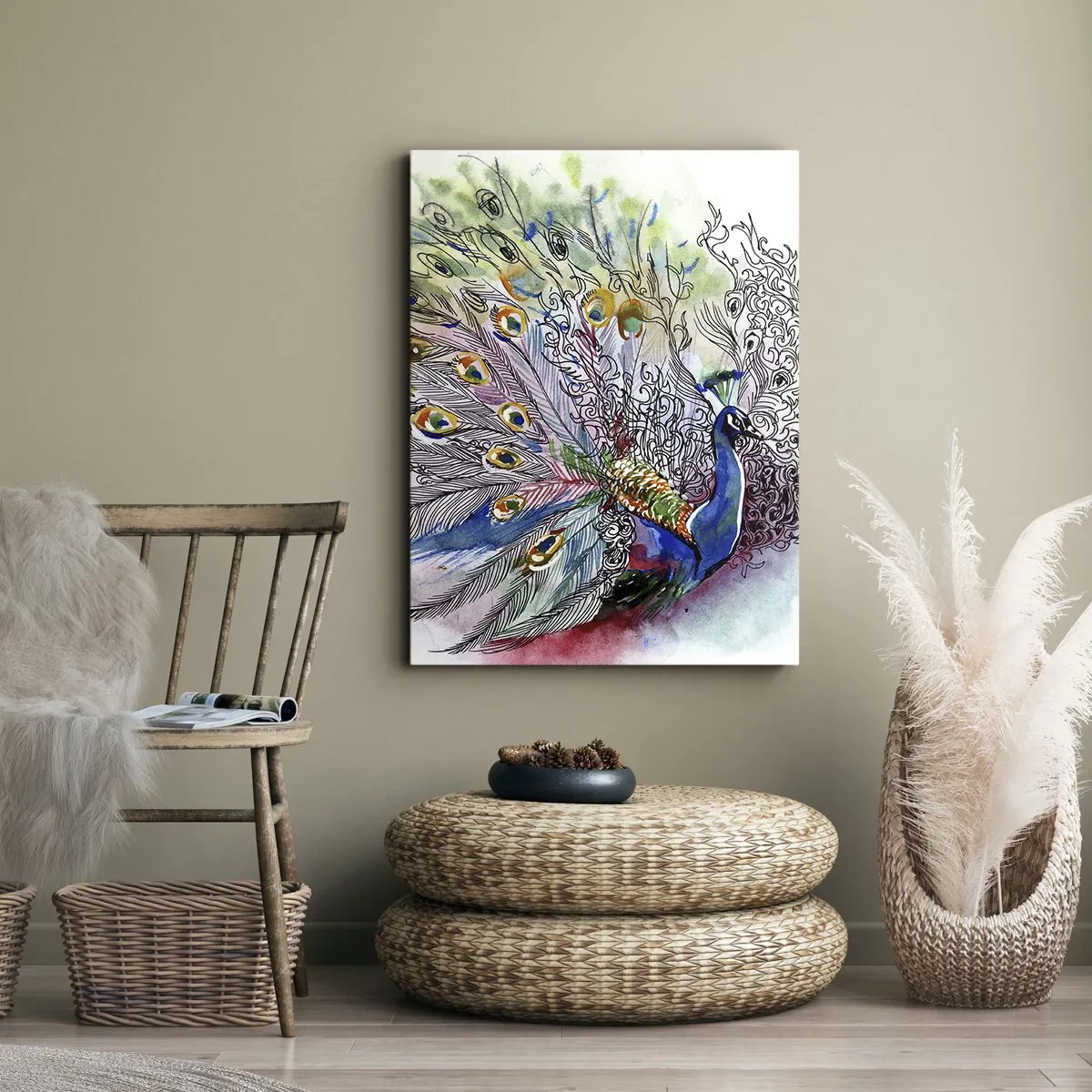 Bild auf Leinwand - Leinwandbild - Mit Stolz gegen Grau - 45x80 cm