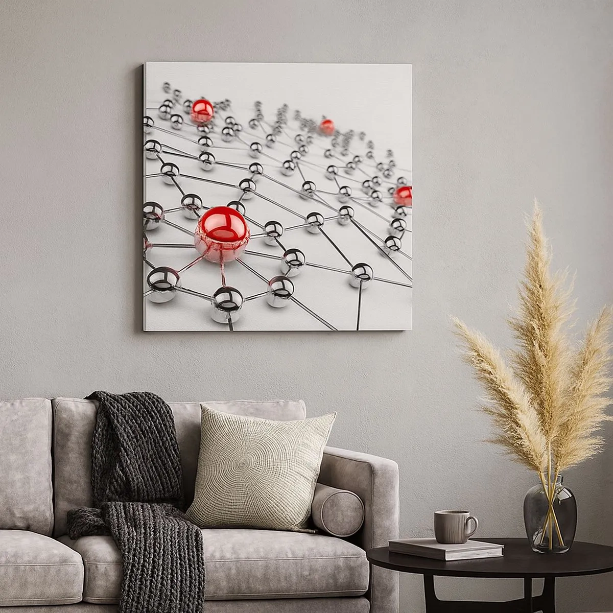 Bild auf Leinwand - Leinwandbild - Silbriges Netz - 30x30 cm