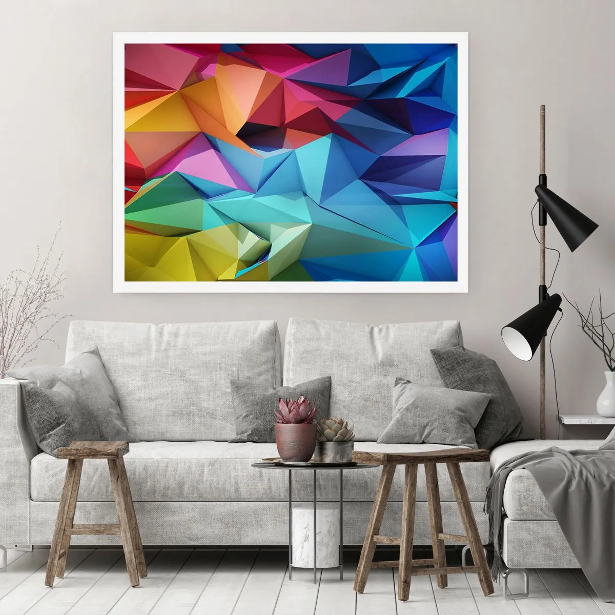 Poster - Regenbogen-Origami - 91x61 cm