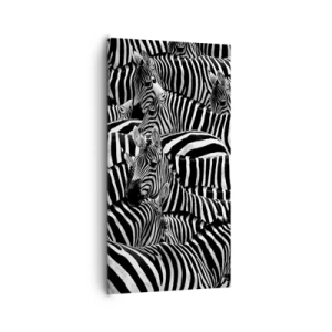 Bild auf Leinwand - Leinwandbild - Gestreiftes Gruppenportrait - 65x120 cm