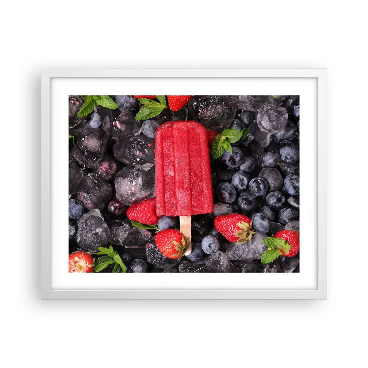 Poster in einem weißen Rahmen - So schmeckt der heiße Sommer - 50x40 cm