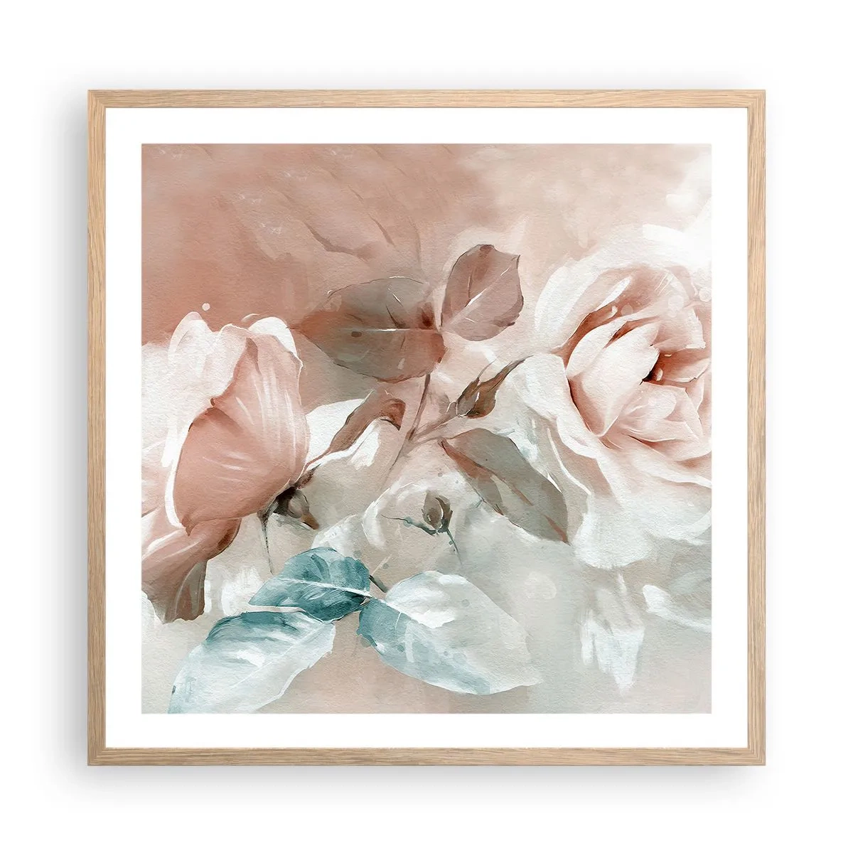 Poster in einem Rahmen aus heller Eiche - Geist der Romantik - 60x60 cm