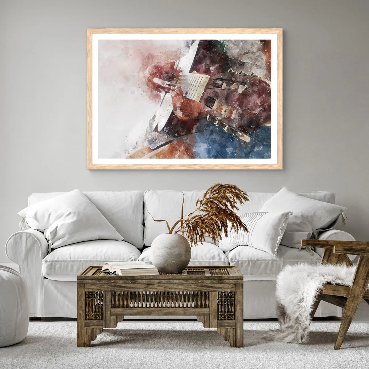 Poster in einem Rahmen aus heller Eiche - Und was halten Sie davon? - 100x70 cm