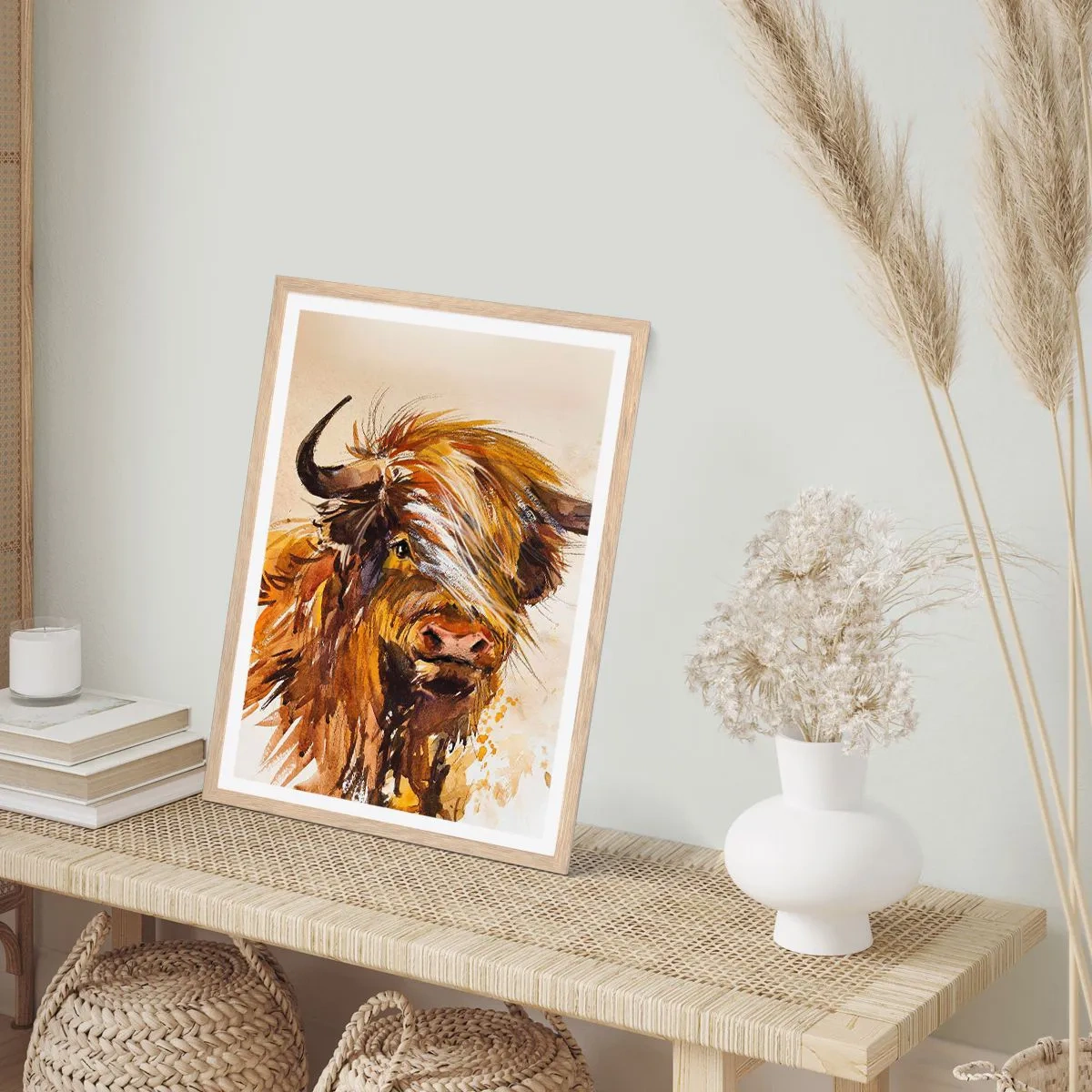 Poster in einem Rahmen aus heller Eiche - Stolz des Jägers - 61x91 cm