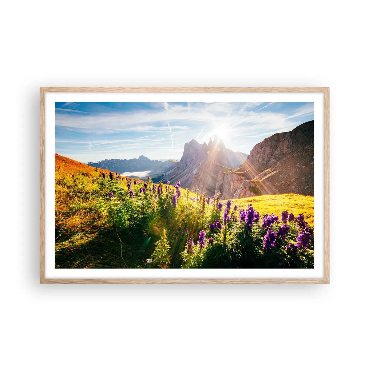 Poster in einem Rahmen aus heller Eiche - Das geheime Leben der Kräuter - 91x61 cm