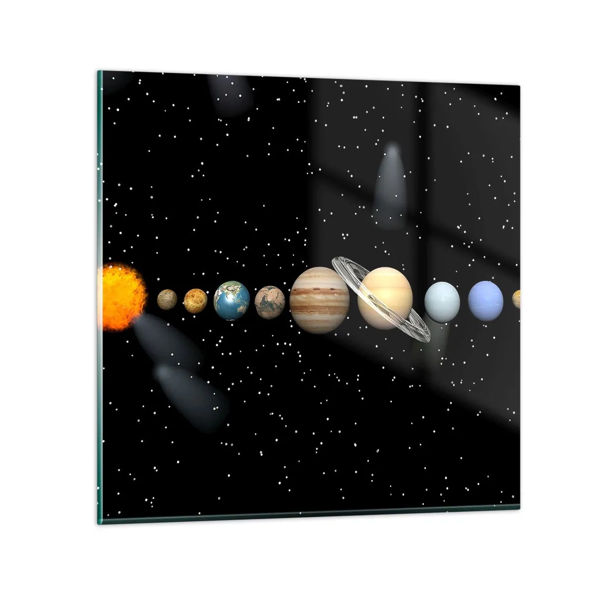 Glasbild - Bild auf glas - Und die Planeten werden verrückt und toben ... - 30x30 cm