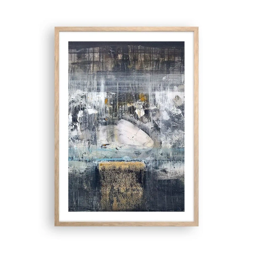 Poster in einem Rahmen aus heller Eiche - Wie auf Eis, wie nach Dezember - 50x70 cm