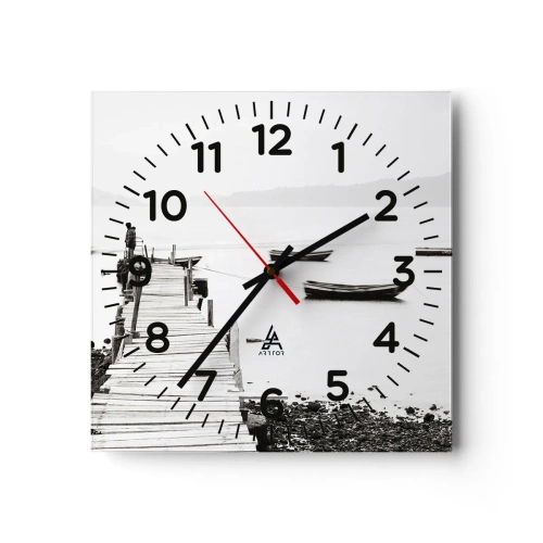 Wanduhr - Glasuhr - Ruhig und sauber über dem Wasser - 40x40 cm