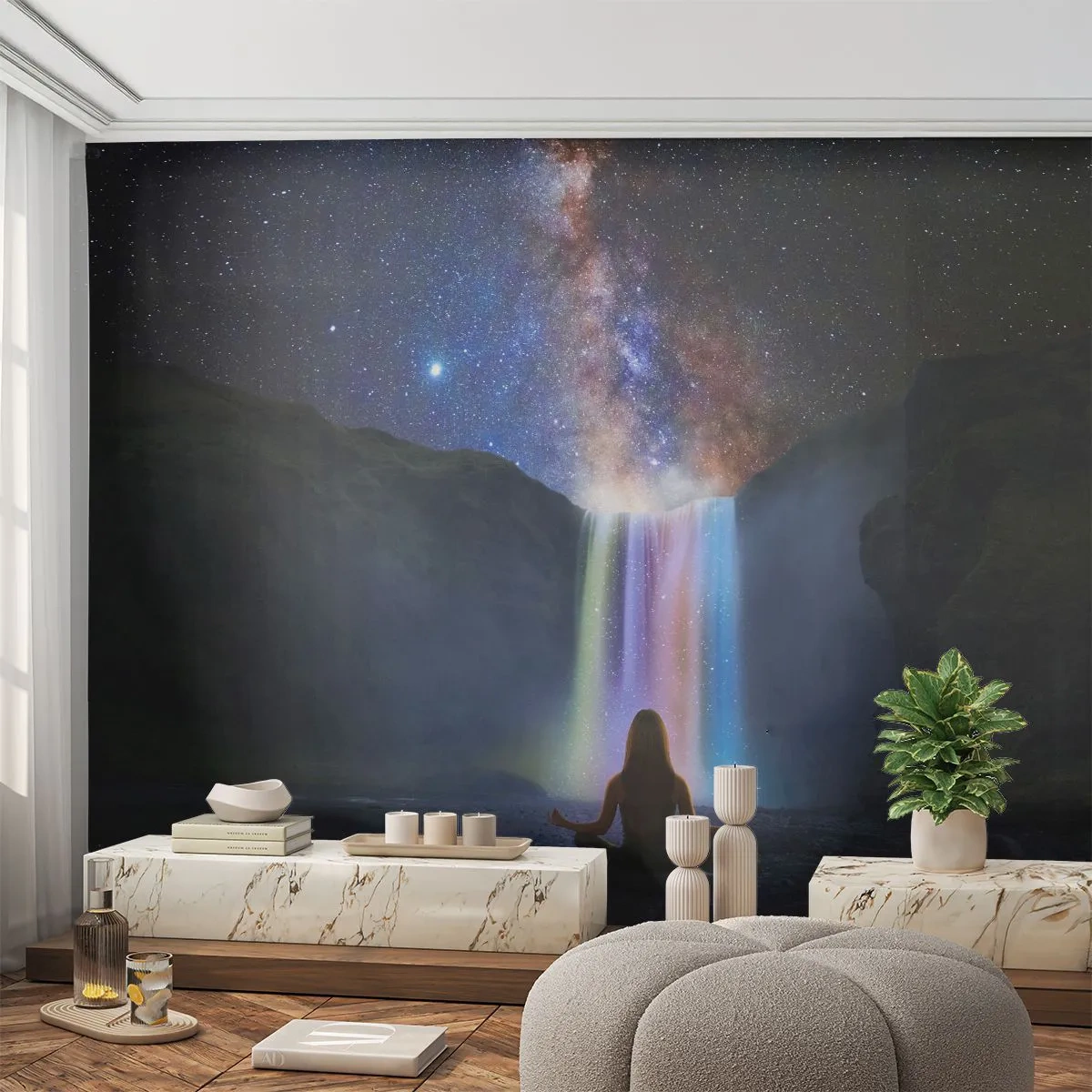 Fototapete Premium Canvas - Absolute Harmonie - Abstraktion, Wasserfall, Fantasie - 350x256 cm