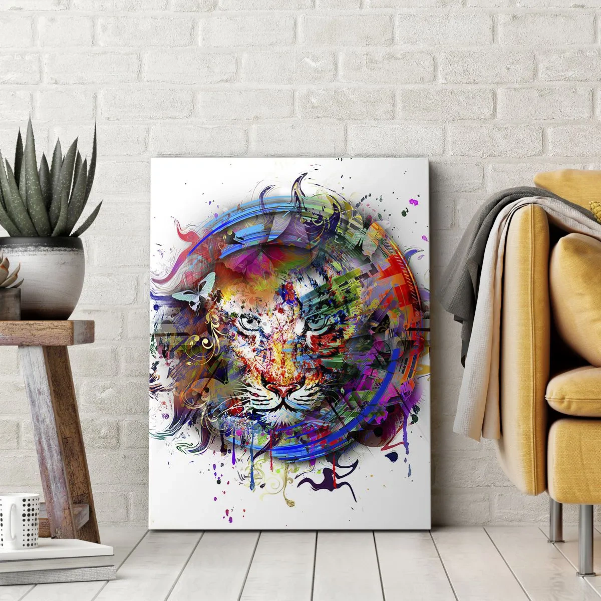 Bild auf Leinwand - Leinwandbild - Es lauert hinter einem Regenbogenschleier - 45x80 cm