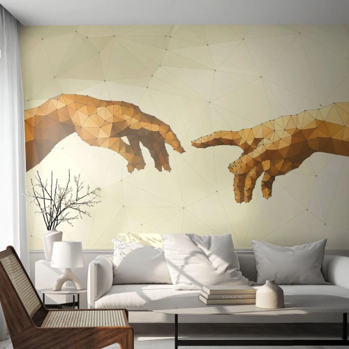 Fototapete Premium Canvas - Göttliche Geometrie - Moderne Kunst, Hände, Stück - 400x280 cm
