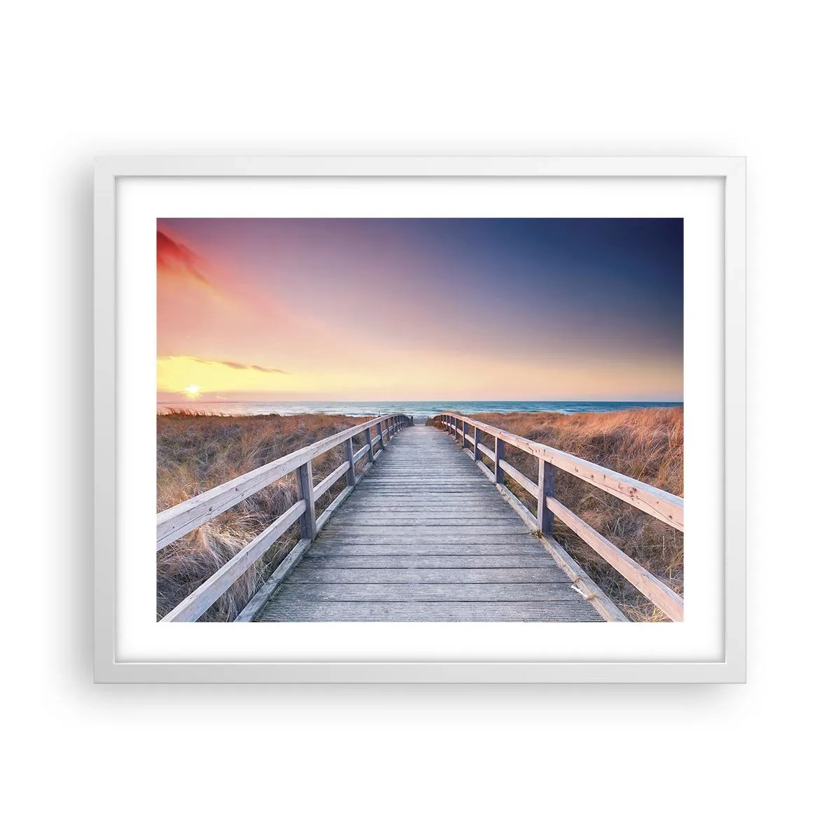 Poster in einem weißen Rahmen - Baltische Abend-Aurora - 50x40 cm