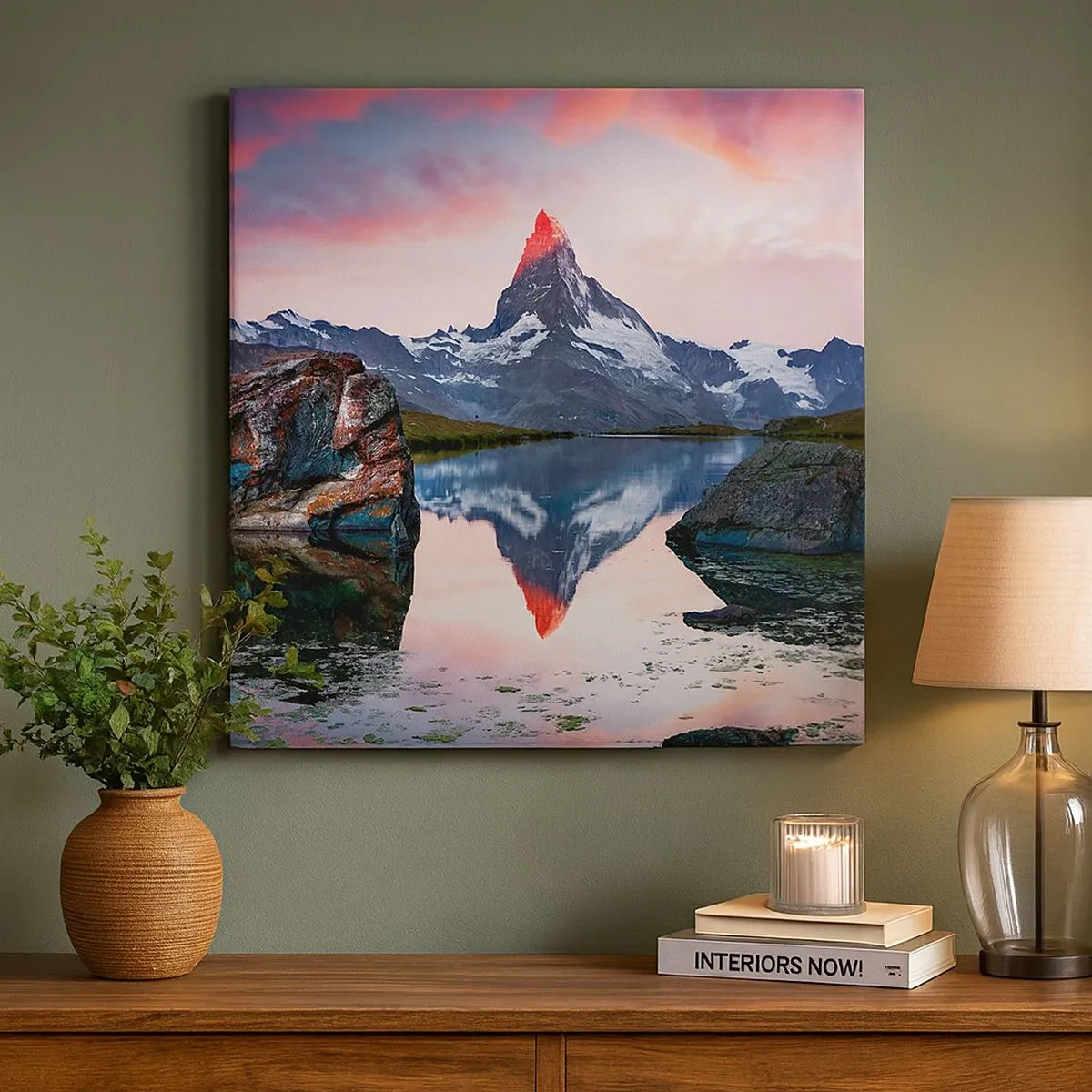 Bild auf Leinwand - Leinwandbild - Das Herz der Berge ist heiß - 30x30 cm