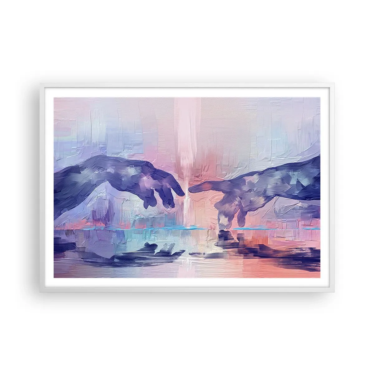 Poster in einem weißen Rahmen - Göttlicher Funke des Lebens - 100x70 cm