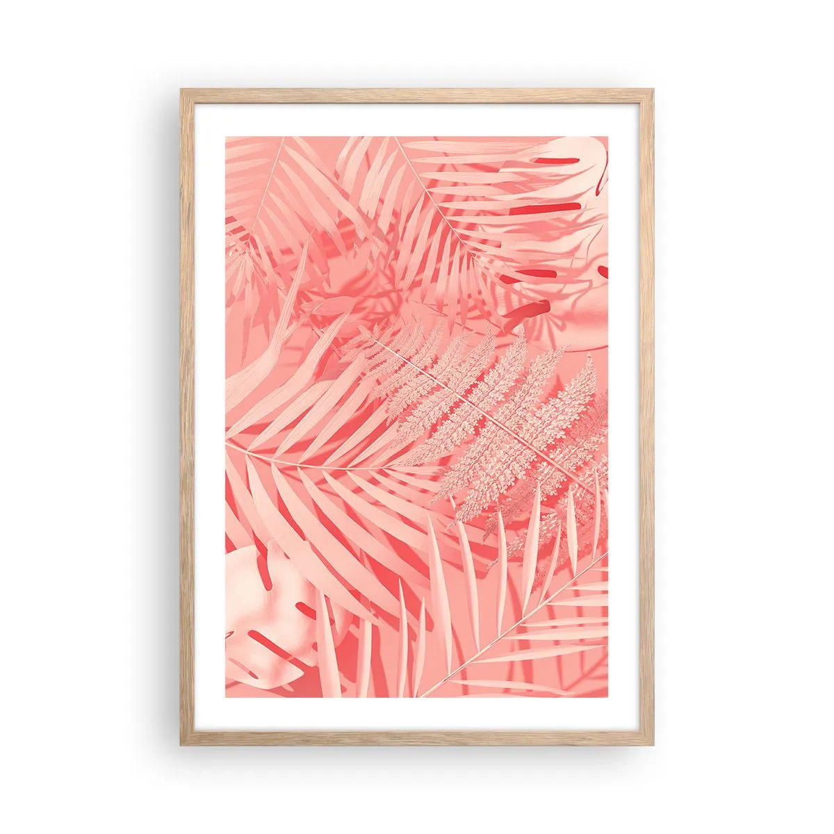 Poster in einem Rahmen aus heller Eiche - Rosa Konzept - 50x70 cm