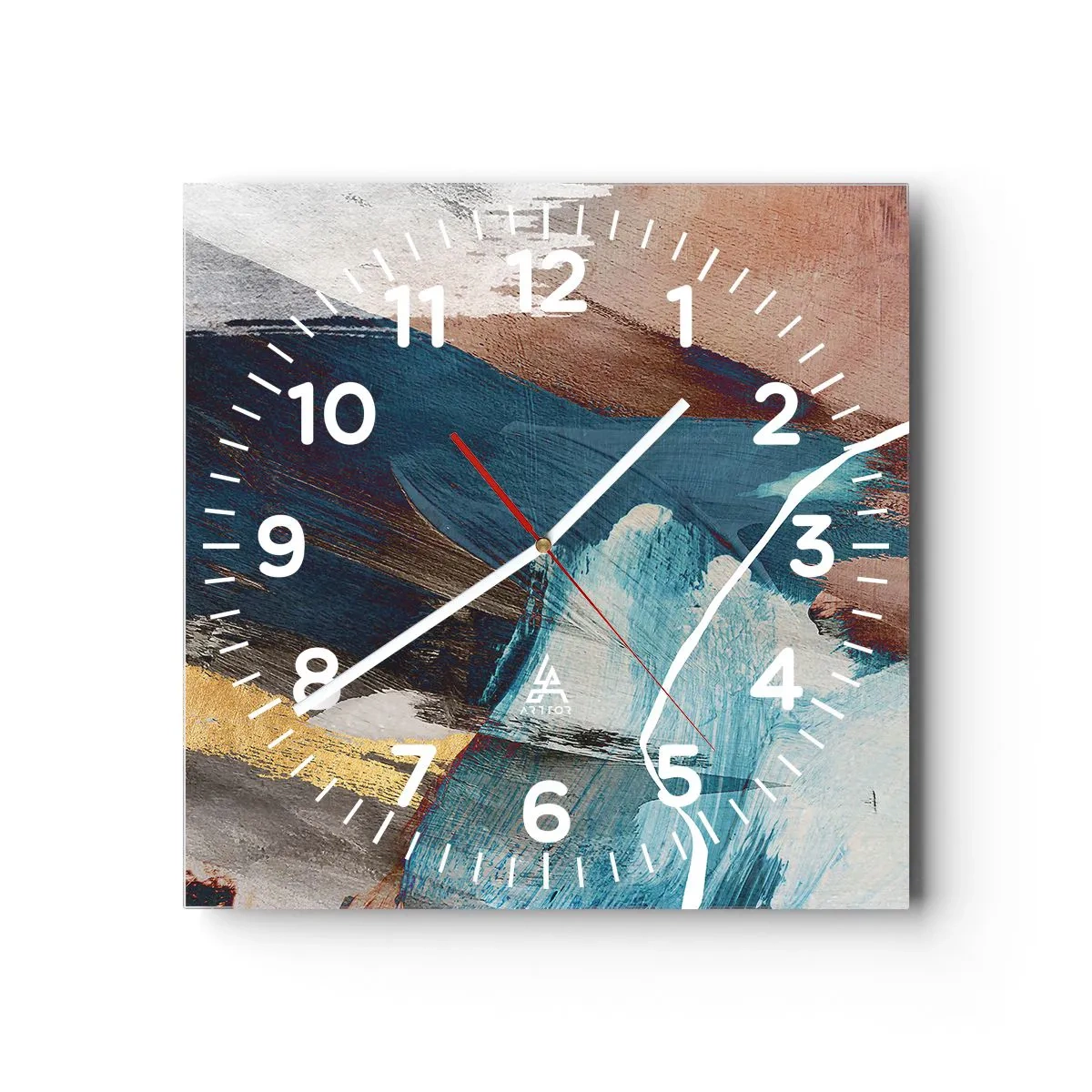 Wanduhr - Glasuhr - Großzügig und mit Energie - 30x30 cm